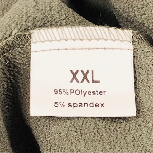 Olive green military abstract button down blouse - Picture 5 of 6